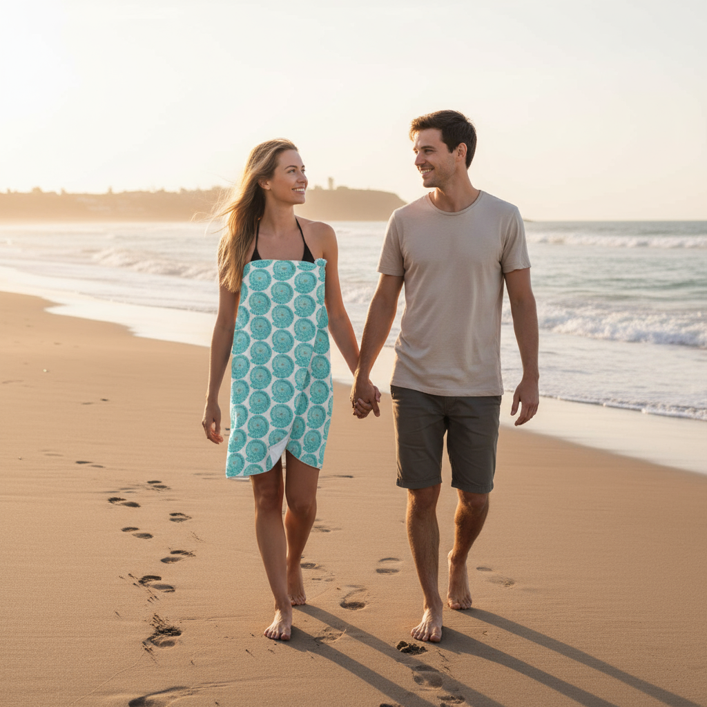 SEA SPIRALS BEACH TOWEL Artsadd