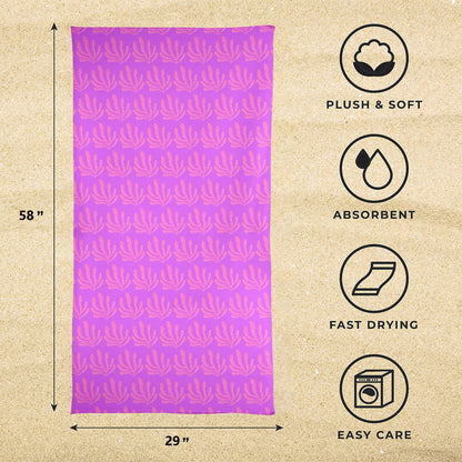 PRETTY IN PURPLE BEACH TOWEL Artsadd