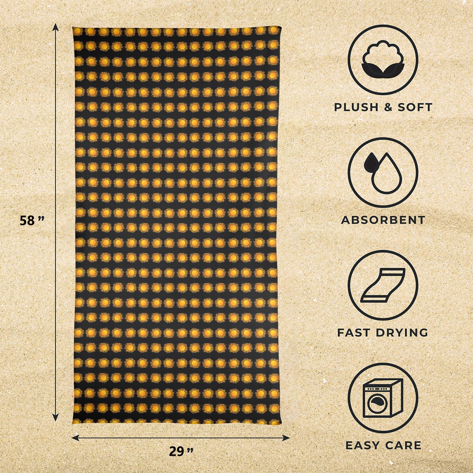 SUMMER SUN BEACH TOWEL Artsadd