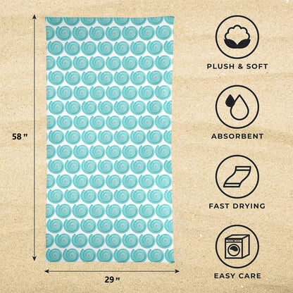 SEA SPIRALS BEACH TOWEL Artsadd