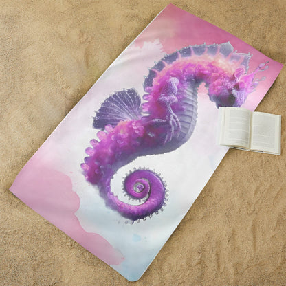 MAGICAL SEAHORSE BEACH TOWEL Artsadd