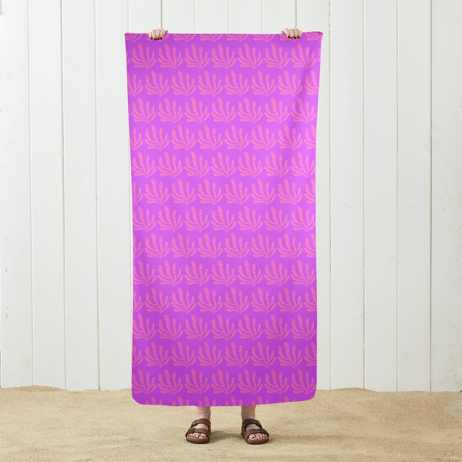 PRETTY IN PURPLE BEACH TOWEL Artsadd