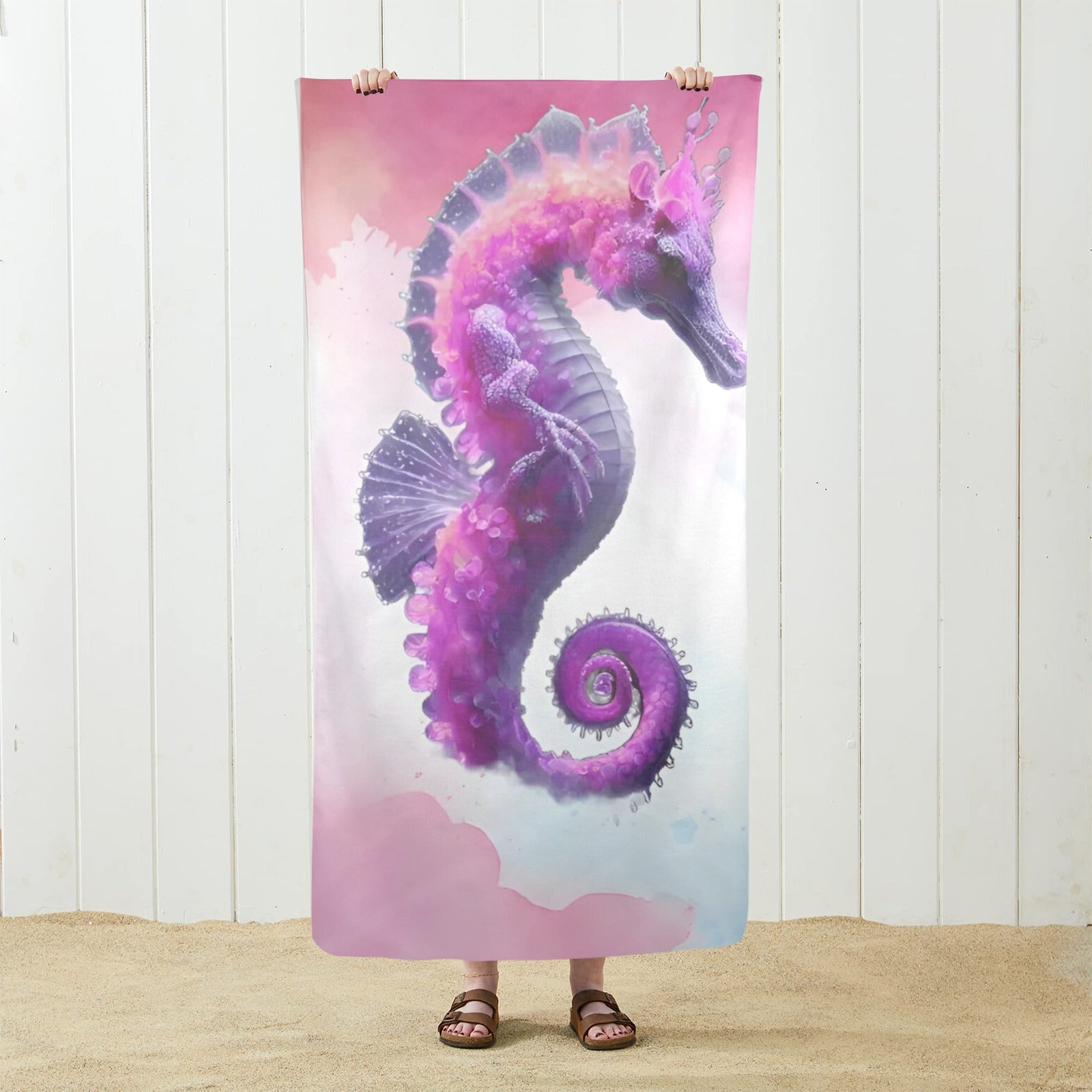 MAGICAL SEAHORSE BEACH TOWEL Artsadd