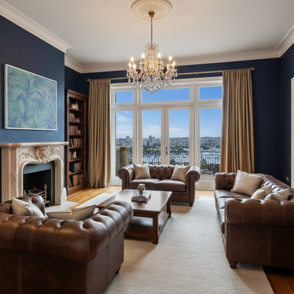 blue abstract australian native flower painting print art