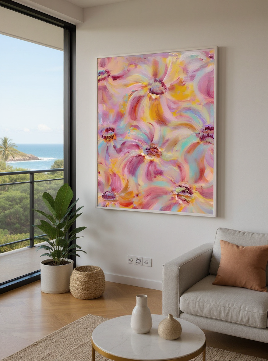Australian Native Flower Floral art painting print abstract