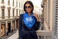 Petrichor Fine Art "The Source" Blue Water Lily luxury silk shawl in deep cobalt 85gsm Mulberry Silk Satin featuring a rippled water effect.