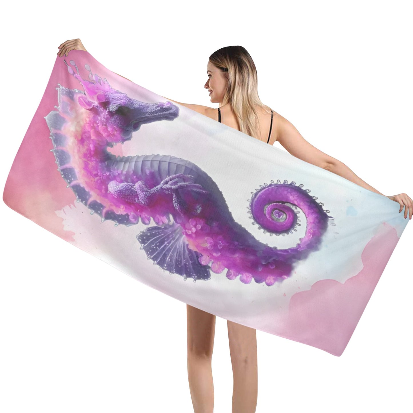 MAGICAL SEAHORSE BEACH TOWEL Artsadd