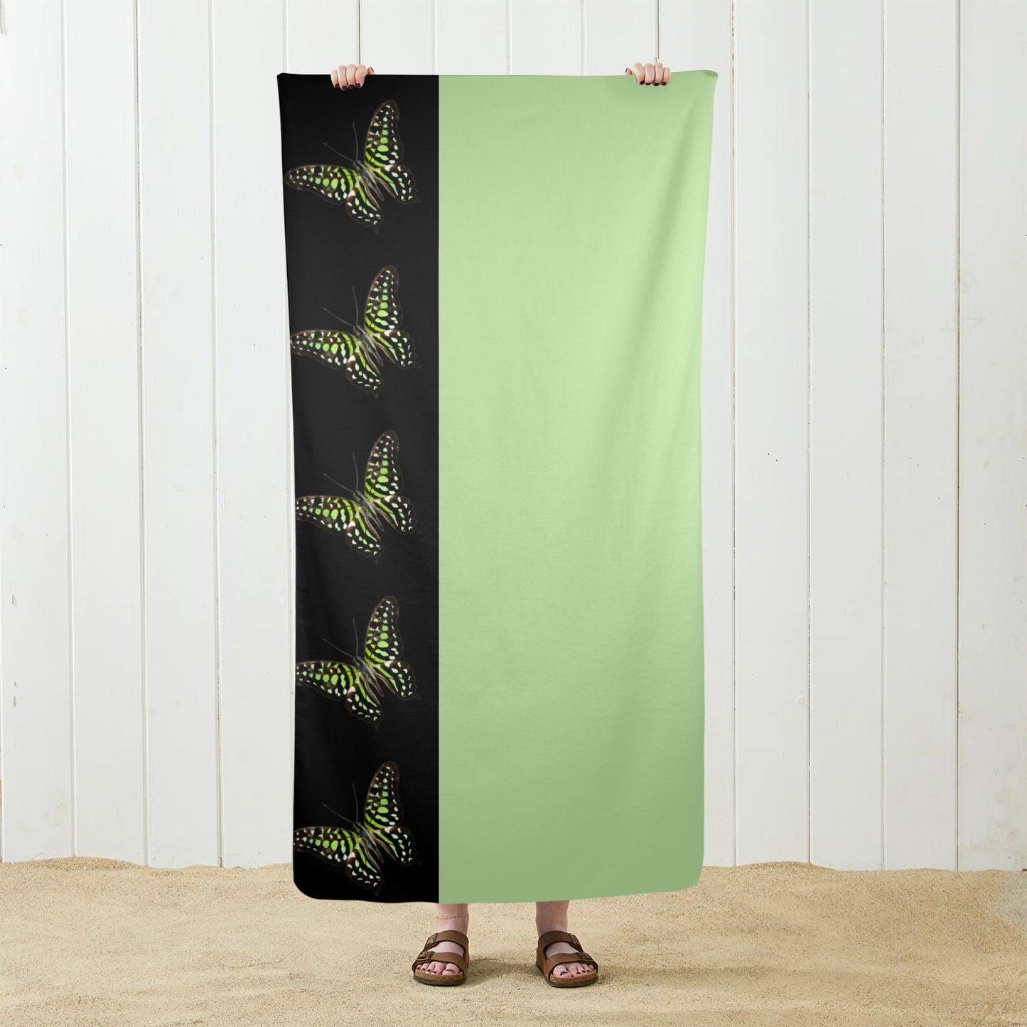 THE GREEN TRIANGLE BEACH TOWEL Artsadd