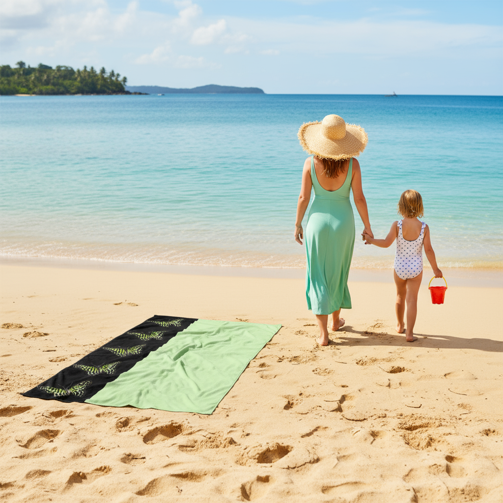 THE GREEN TRIANGLE BEACH TOWEL Artsadd