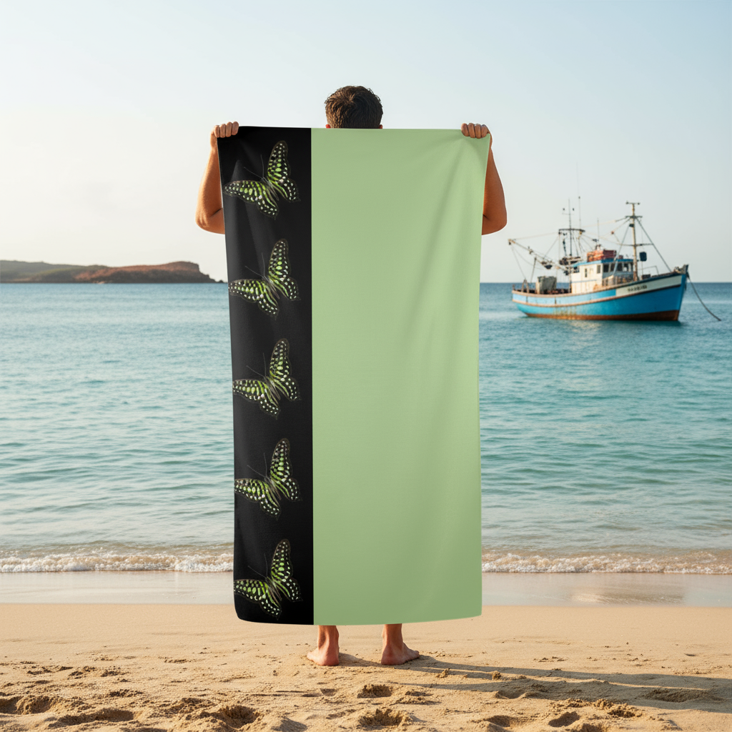 THE GREEN TRIANGLE BEACH TOWEL Artsadd