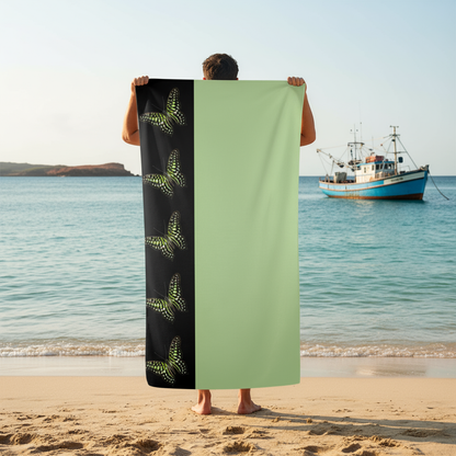 THE GREEN TRIANGLE BEACH TOWEL Artsadd
