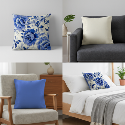 Blue Biloba Pillow Cover 4 Pack