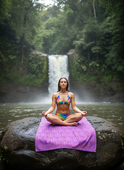 PRETTY IN PURPLE BEACH TOWEL Artsadd