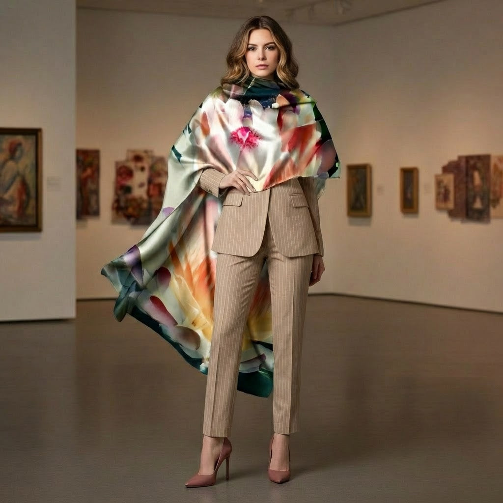 LIMITED EDITION|Pink Susara | House of Petrichor| Luxurious Silk Shawl