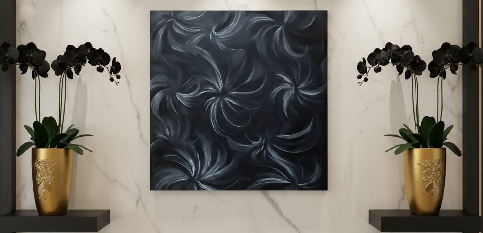 native black orchid australian flora art